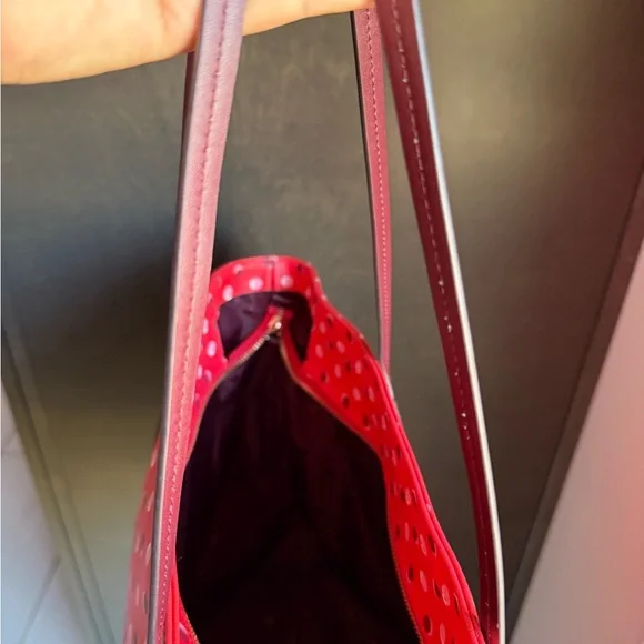 Kate spade Red Polka Dot Tote Bag no callouts only used a few times - Picture 6 of 13